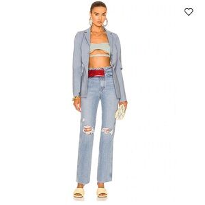 GRLFRND Sara Super High Rise Slim Straight in Red Rock